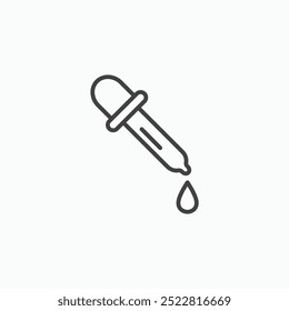 Dropper pipette thin liner icon isolated