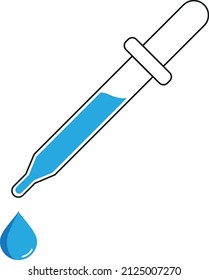 Dropper Pipette vector flat pictogram illustration isolated on white background