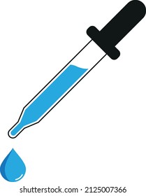 Dropper Pipette vector flat pictogram illustration isolated on white background