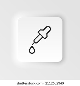 Dropper, pipette vector icon. Element of design tool for mobile concept and web apps vector. Thin neumorphic style vector icon for website design