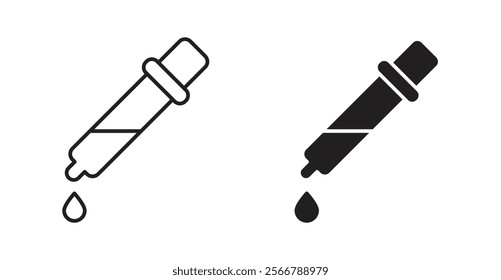 Dropper pipette vector line icon illustration
