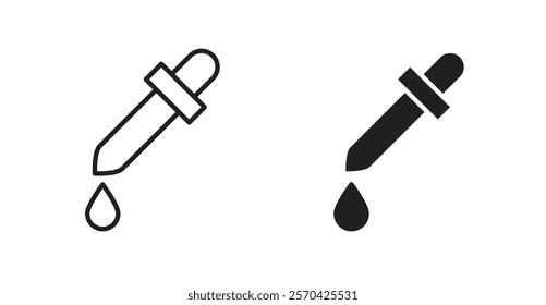 Dropper pipette vector web icons set