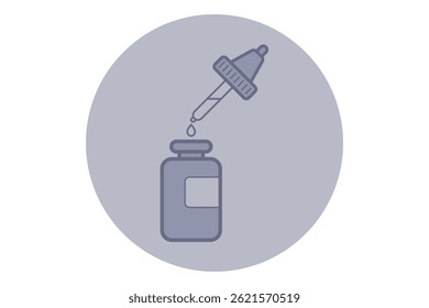 Cuentagotas posado sobre el vial, enfatizando la belleza y el cuidado de la piel. Concepto de productos cosméticos