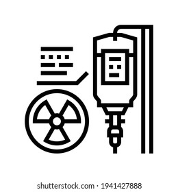 Tröpfchen-Radiologie-Linie Symbol Vektorgrafik. Tropferradiologie-Zeichen. isoliertes Kontursymbol