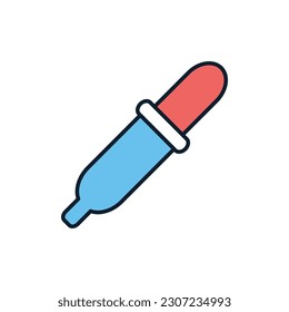 Dropper related vector line icon. Isolated on white background. Vector illustration. Editable stroke