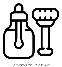 Dropper and roller face icon outline vector. Jade tool. Stone self cosmetic