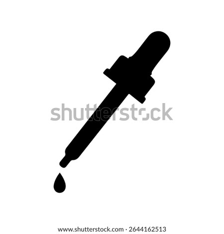 Dropper silhouette icon vector flat design on white background