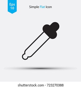 Dropper Simple Sign. Flat Icon Design Style. Vector Illustration