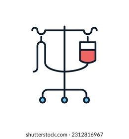 Dropper Stand related vector line icon. Isolated on white background. Vector illustration. Editable stroke