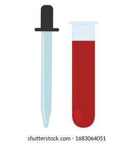 Dropper and test tube icon. Medical icon - Vector