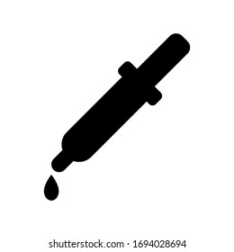 Ilustración plano del vector gotero aislada en fondo blanco