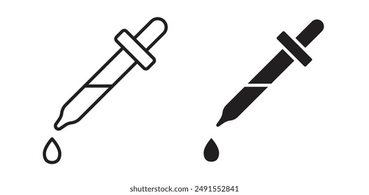 Dropper vector icon set in black color.