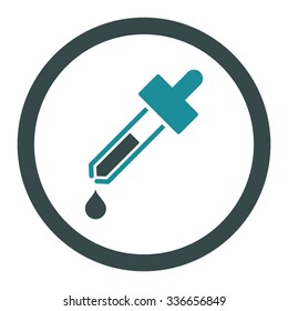 Dropper vector icon. Style is bicolor flat rounded symbol, soft blue colors, rounded angles, white background.