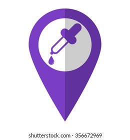 dropper - vector icon;  violet map pointer