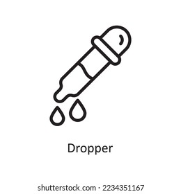 Dropper Vector Outline Icon Design illustration. Medical Symbol on White background EPS 10 File