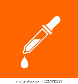 Dropper vector pictogram illustration isolated on orange background