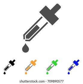 Dropper vector pictograph. Style is a flat graphic symbol in gray, black, yellow, blue, green color versions. Designed for web and mobile apps.