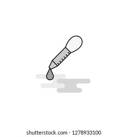 Dropper Web Icon. Flat Line Filled Gray Icon Vector