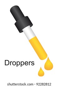 dropper with yellow liquid over white background vector illustration