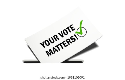 Dropping ballot paper into the voting box - Your vote matters!