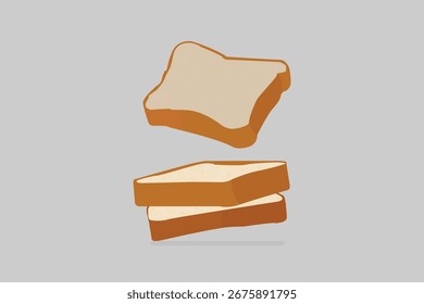 pingando pão torrada fatias vetor