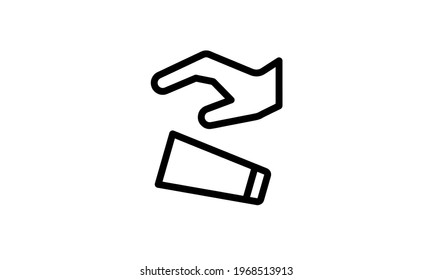 dropping a glass vector icon simple style with white background