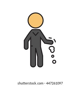 Dropping Litter Line Icon