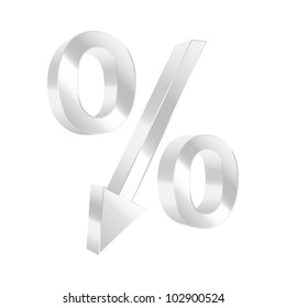 Dropping percent symbol. Vector illustration