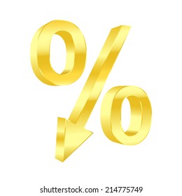 Dropping percent symbol. Vector illustration.