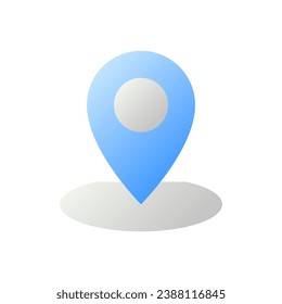 Dropping pin point flat gradient two-color ui icon. Find location on map. GPS navigation. Saving place. Simple filled pictogram. GUI, UX design for mobile application. Vector isolated RGB illustration