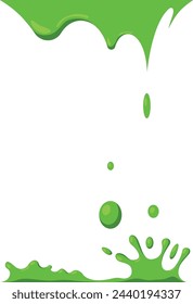 Dropping slime with decorative splash. Artistic goo stain
