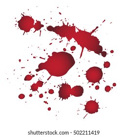 Drops of blood background with bright red splash. Vector illustration. Splash liquid, stain ink,Happy halloween.