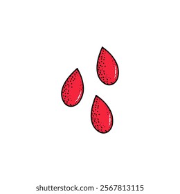 drops of blood doodle , vector clip art , blood group icon