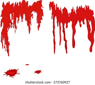 Drops of blood drips, splashes of blood, bright red blood
