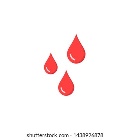 Drops of blood icon. Vector isolated illustration in flat design.