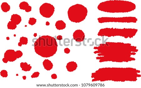 Drops of blood and blood label background set