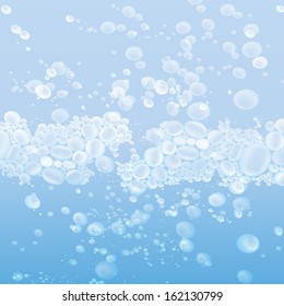 drops in the blue water vector background