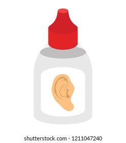 
A drops bottle with ear sign, ear drops
