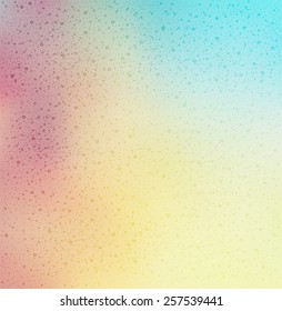 drops bubbles on a colorful blurred background