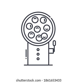 Drops candy icon, linear isolated illustration, thin line vector, web design sign, outline concept symbol with editable stroke on white background.