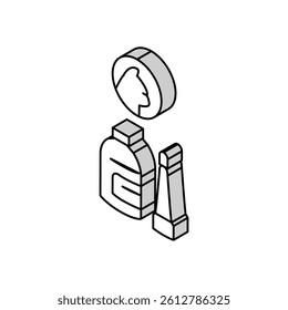 drops for cat ears isometric icon vector. drops for cat ears sign. isolated symbol illustration