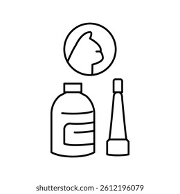 drops for cat ears line icon vector. drops for cat ears sign. isolated contour symbol black illustration