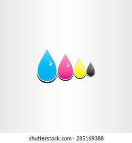 drops of cmyk ink printing symbol design