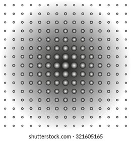 drops of different size on a radial gray gradient