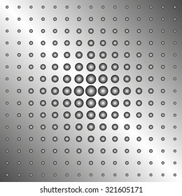 drops of different size on a sloping gray gradient