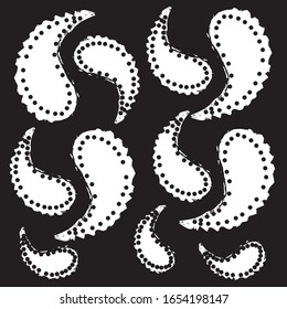 Drops and dots. Black and white geometric pattern, Finnish design. Seamless pattern Gorgeous seamless floral background. scandinavian