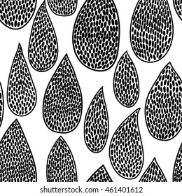 Drops and dots. Black and white geometric pattern, Finnish design. Seamless pattern Gorgeous seamless floral background. scandinavian