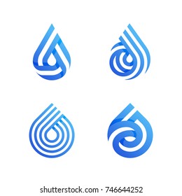 Drops. Elegant vector icons or logo templates set