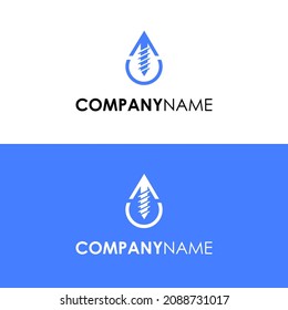 Drops. Elegant Vector Logo Template. Elegant Abstract Well Drilling Logo. This Logo Icon Incorporate With Drilling Pump And Water Icon In The Creative Way. Natural Mineral Aqua Icon.