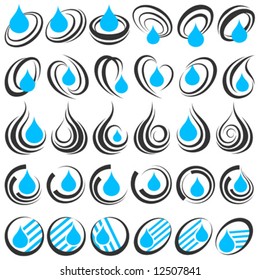 Drops. Elements for design. Vector illustration.